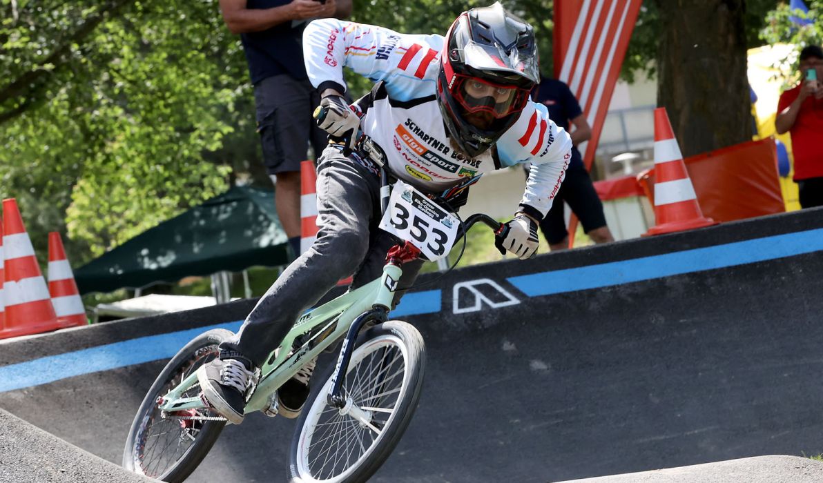 Impression von den Pumptrack-Titelk&auml;mpfen 2023 in Stattegg (Credit: Gepa-Pictures/SportAustriaFinals/Cycling Austria)