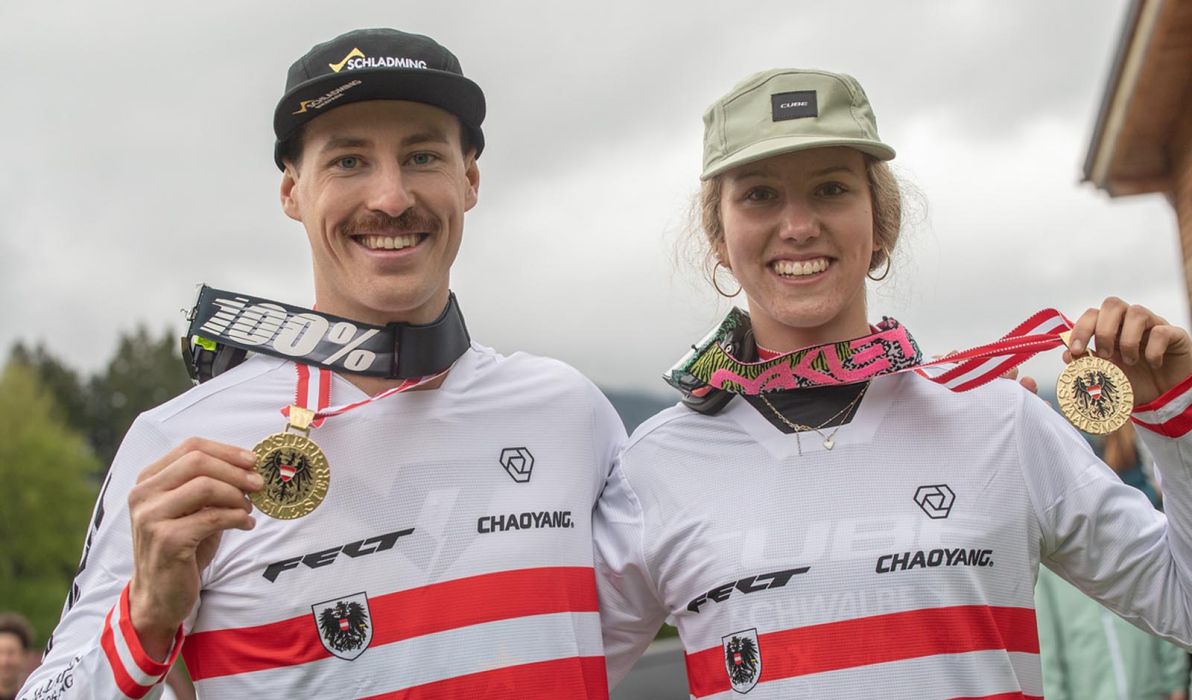 Andreas Kolb und Rosa Zierl, die neuen Downhill-Meister von &Ouml;sterreich (Foto: Peter Maurer)