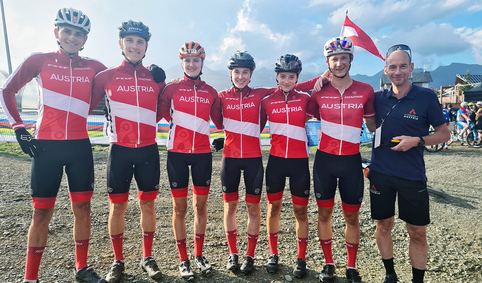 Österreichs Staffel bei den Weltmeisterschaften in Andorra (Foto: Peter Maurer/Cycling Austria)