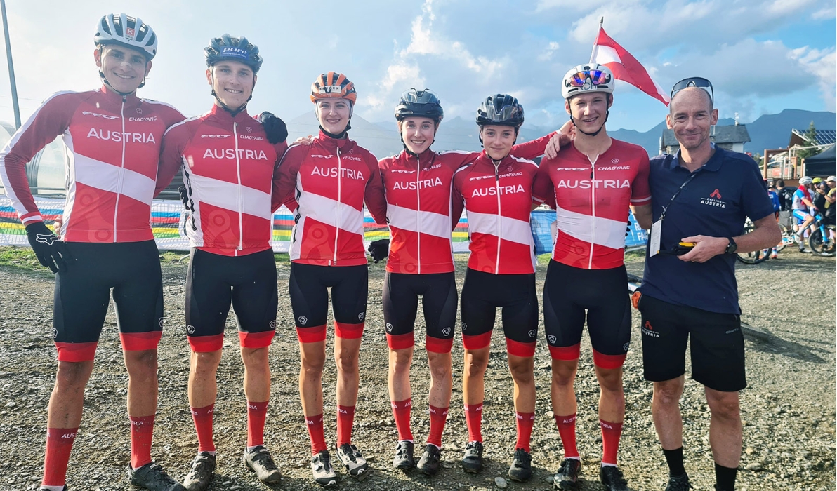 Österreichs Staffel bei den Weltmeisterschaften in Andorra (Foto: Peter Maurer/Cycling Austria)