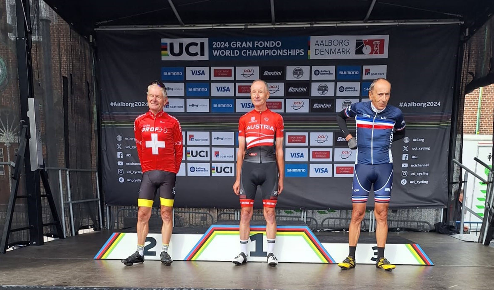 Johann Taucher am Podium bei der Gran Fondo WM in Dänemark