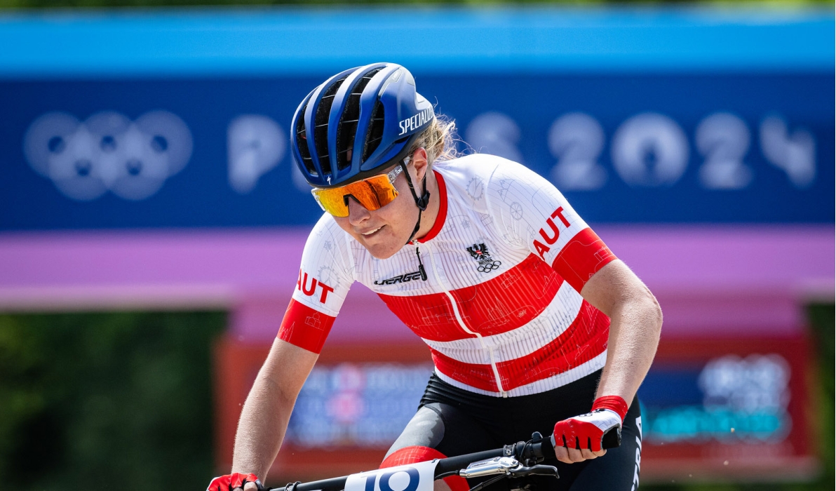 Laura Stigger im Olympischen Cross-Country (Credit: Arne Mill/Cycling Austria)