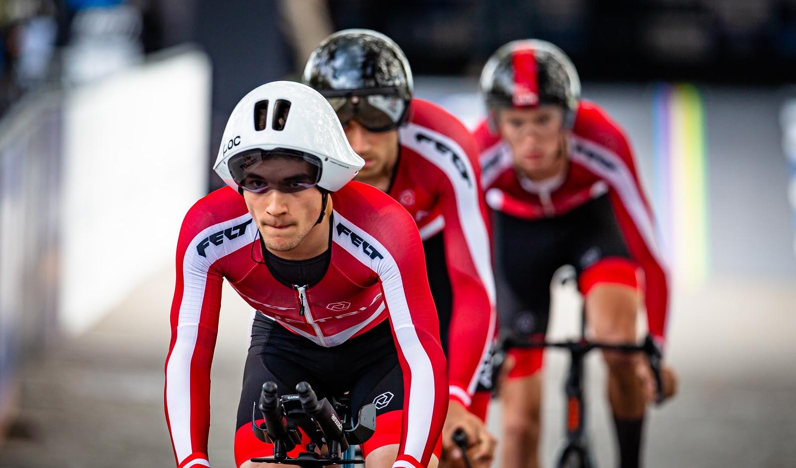 Das Männertrio rund um Felix Ritzinger (vorne) am Kurs in Zürich (Foto: Arne Mill/Cycling Austria)