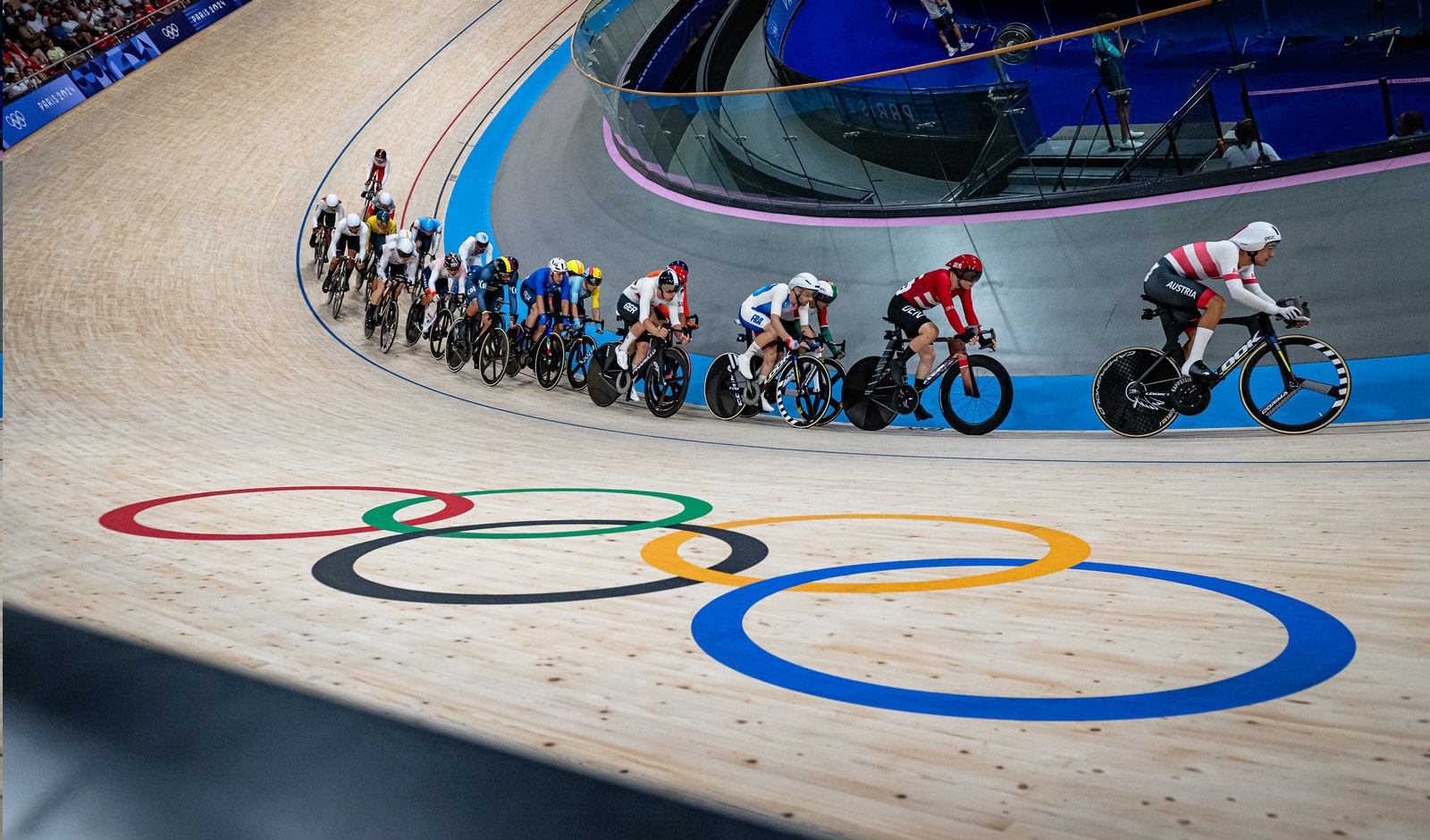 Tim Wafler im Olympischen Omnium in Paris (Credit: Arne Mill/Cycling Austria)